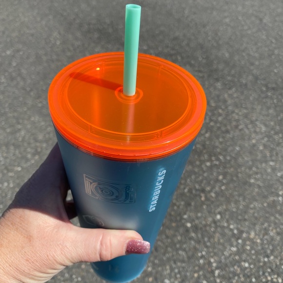 Blue Starbucks 2022 Soft Touch ICON EMOJI Back To School 24oz Cold Cup Tumbler - Picture 5 of 8